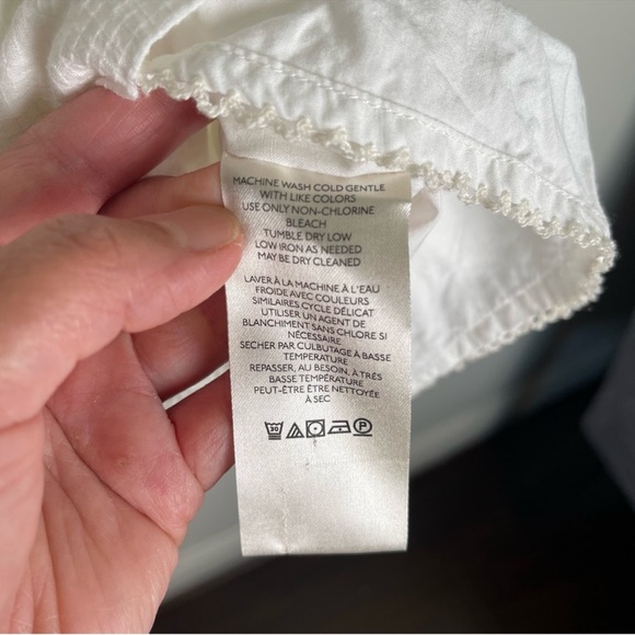 By Anthropologie Mini Tiered Baydoll Dress Size 1X White Square-Neck Puff Sleeve - Picture 9 of 12